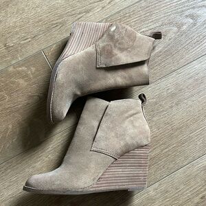 Lucky brand Suede Wedge Booties
